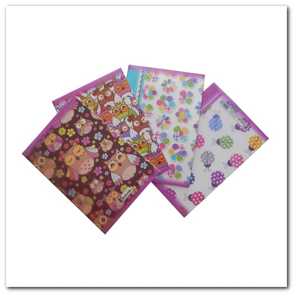 KESKİNCOLOR | A4 40 YAPRAK KARELİ PP DİK.PATTERN ÇİÇEK DEFTER