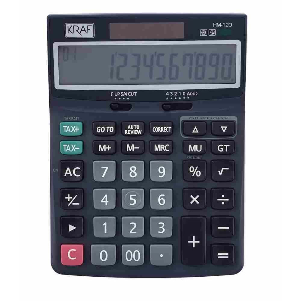 KRAF | HESAP MAKİNESİ MASAÜSTÜ 12 HANE TAX HM-120