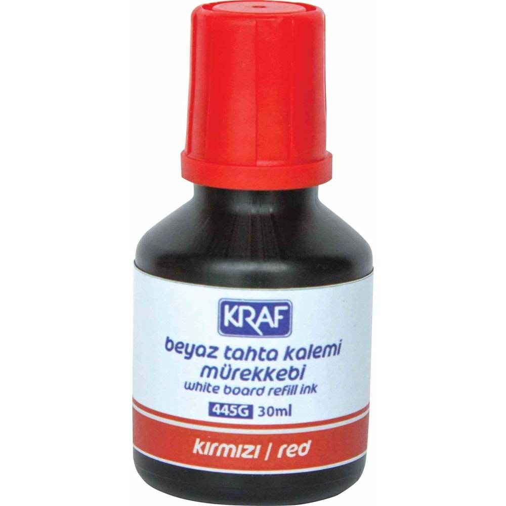 KRAF | BEYAZ TAHTA KALEM MÜREKKEBİ 30ml KIRMIZI 445G