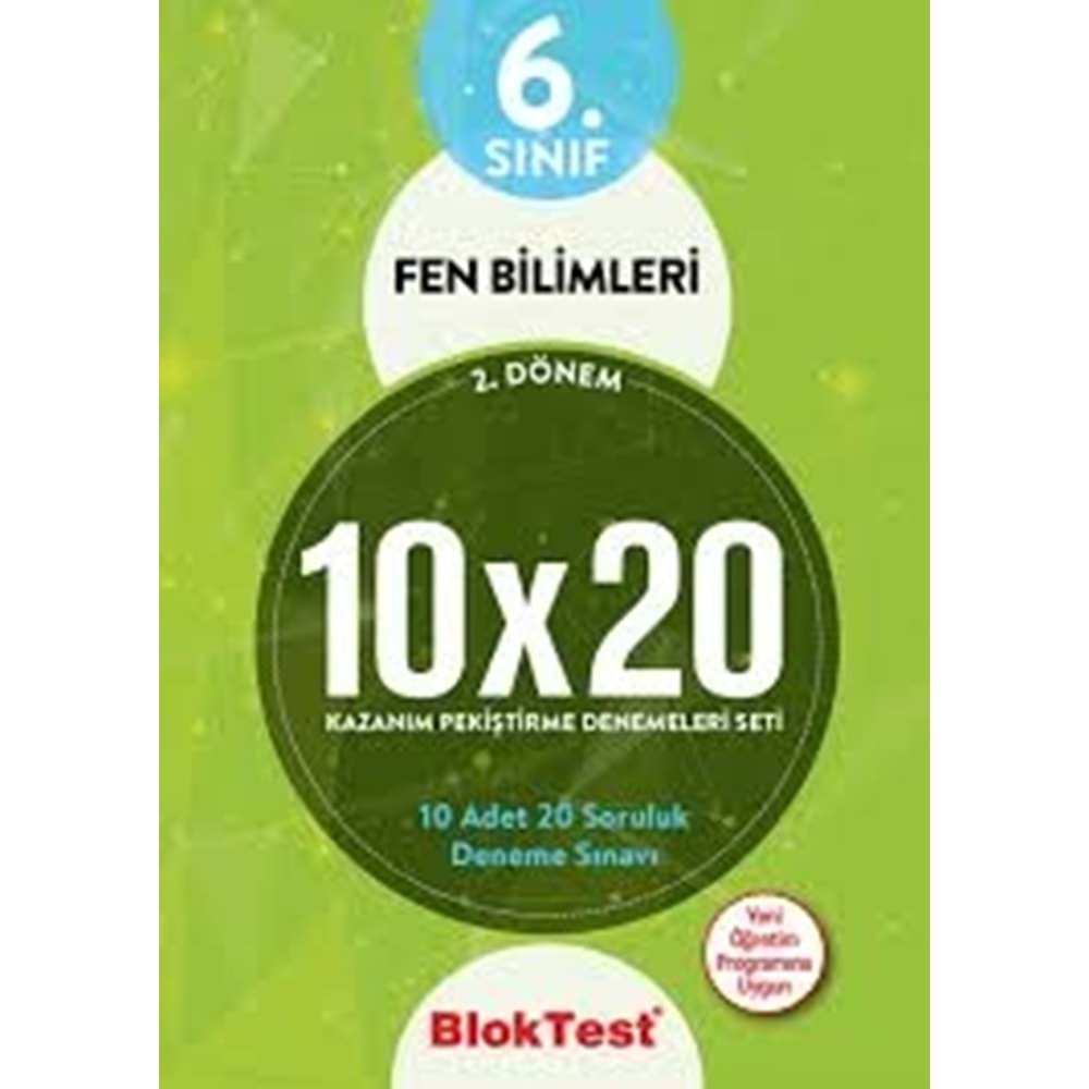 TUDEM | 6. SINIF BLOKTEST FEN BİLİMLERİ 10x20 KAZANIM DENEMELERİ 2. DÖNEM - 2021