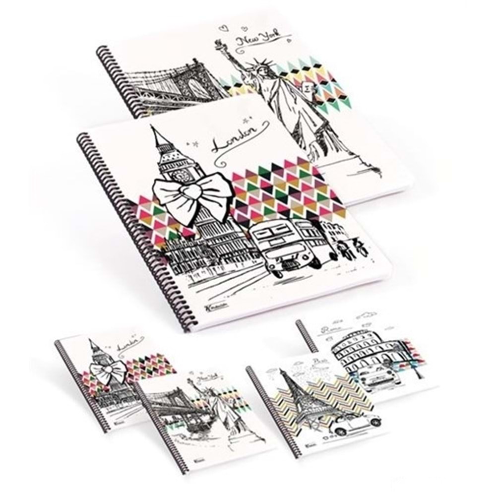 KESKİNCOLOR | WORD CİTİES A4 80 YP ÇİZGİLİ SPR DEFTER