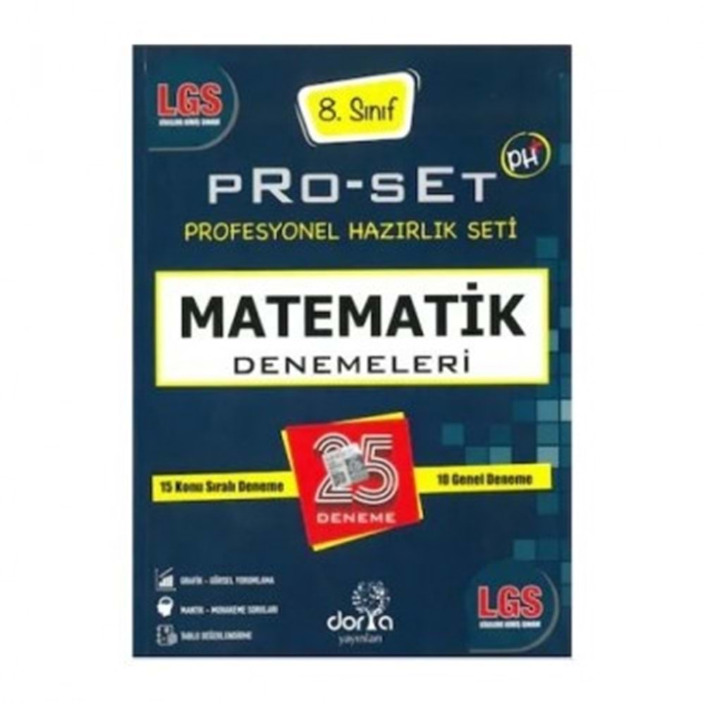 DORYA | 8. SINIF MATEMATİK PRO-SET DNM.LERİ 20 SORU*25 DNM. - 2020