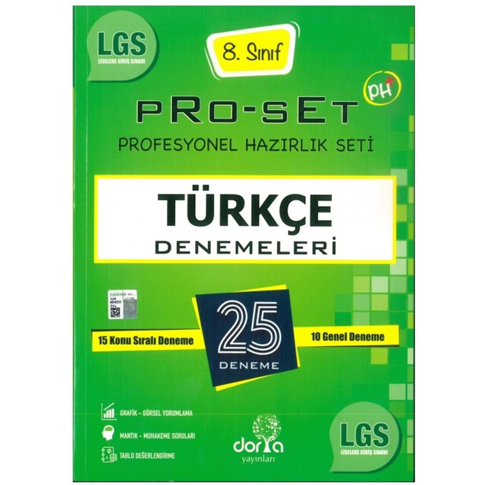DORYA | 8. SINIF TÜRKÇE PRO-SET DNM.LERİ 20 SORU*25 DNM. - 2020