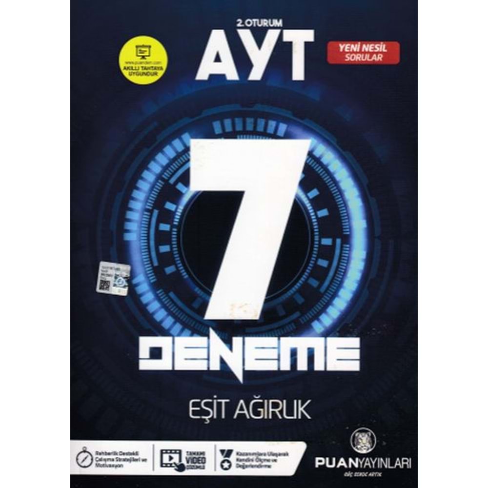 PUAN | AYT EŞİT-AĞIRLIK 7 DENEME - 2022