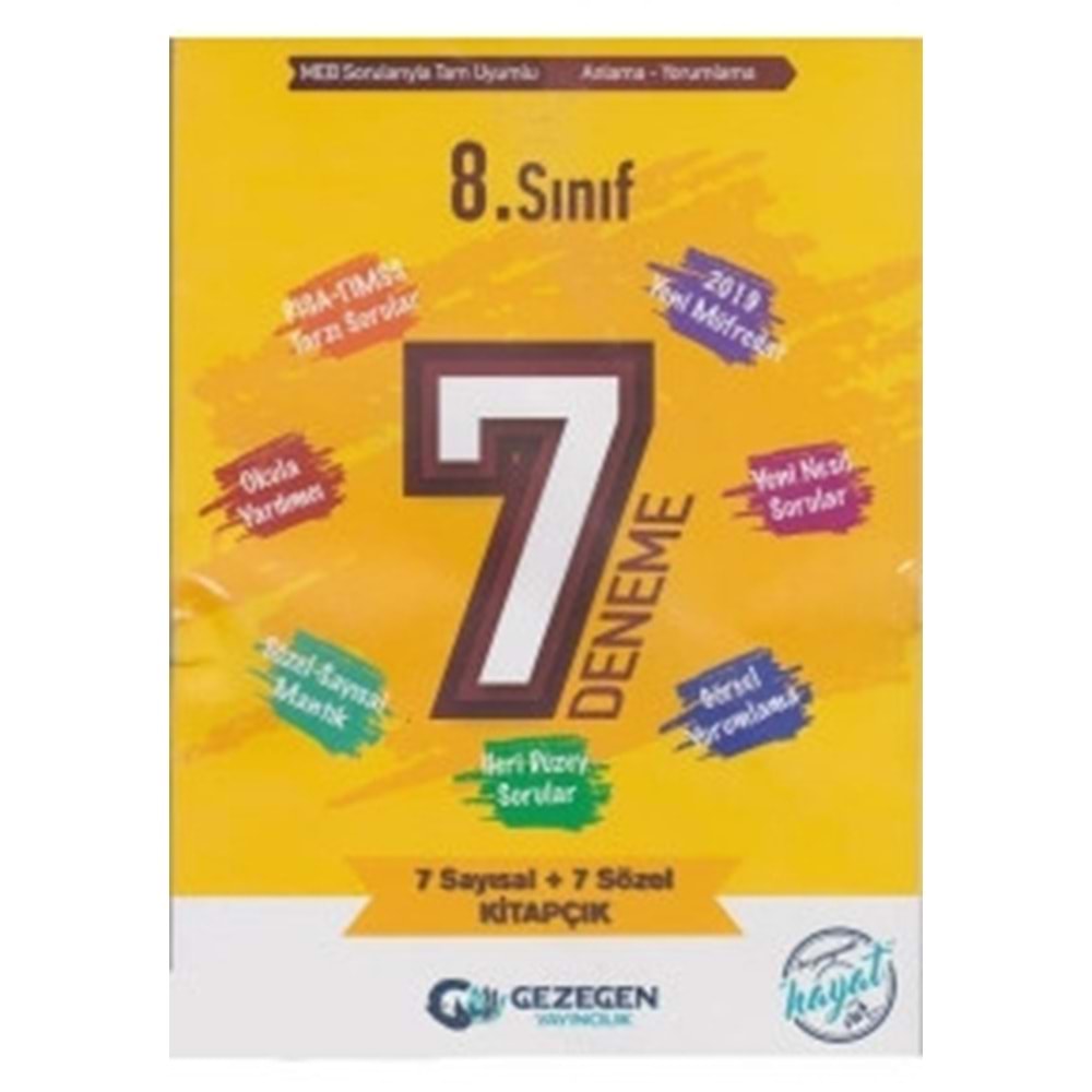 GEZEGEN | 8.SINIF DENEME SINAVI 7' Lİ FASİKÜL DENEME - 2022