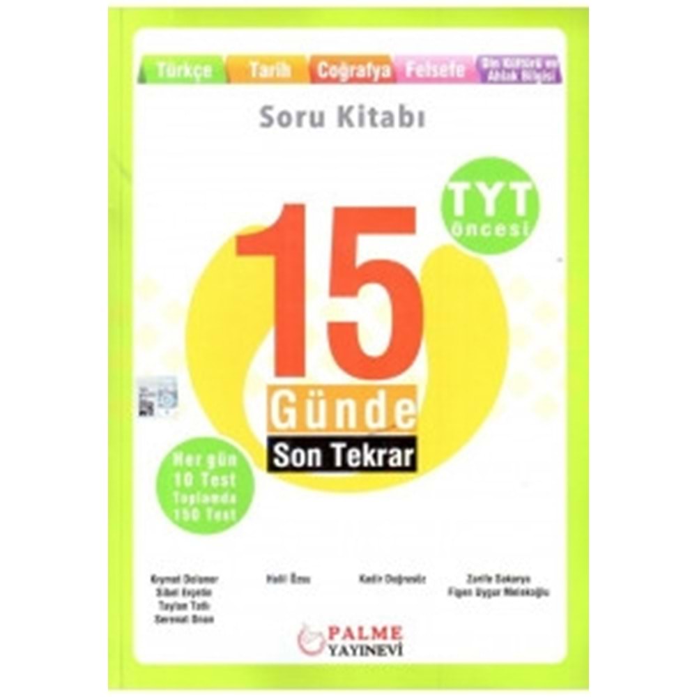 PALME | YKS TYT ÖNCESİ 15 GÜNDE SON TEKRAR TÜRKÇE - TARİH COĞRAFYA-FELSEFE-DİN - 2022