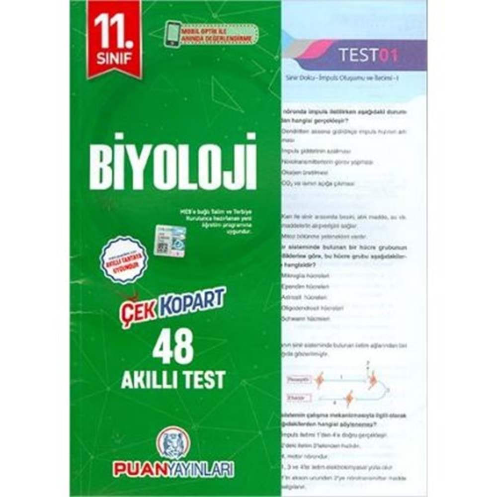 PUAN | 11.SINIF BİYOLOJİ ÇEK KOPART YAPRAK TEST - 2022