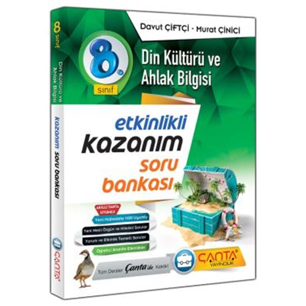 ÇANTA | 8.SINIF KAZANIM DİN KÜLTÜRÜ VE AHLAK BİLGİSİ SORU BANKASI - 2022