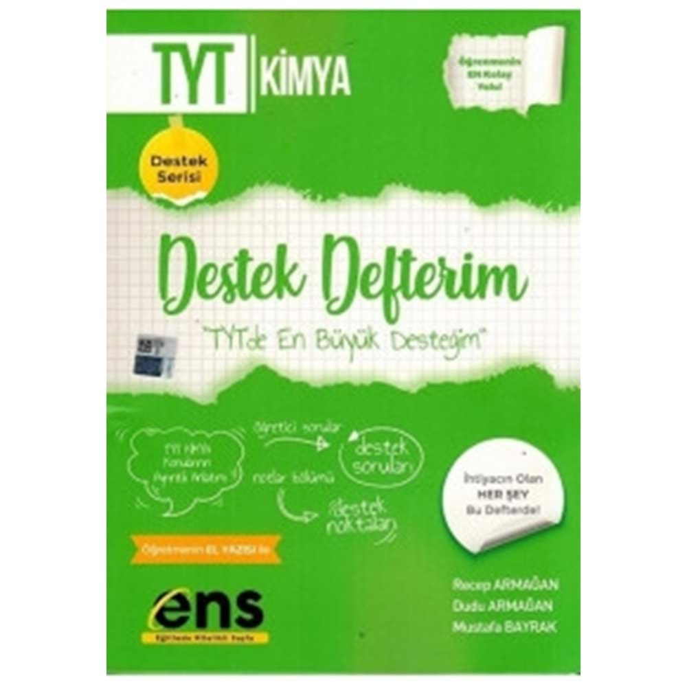 ENS | TYT DESTEK DEFTERİM KİMYA - 2022