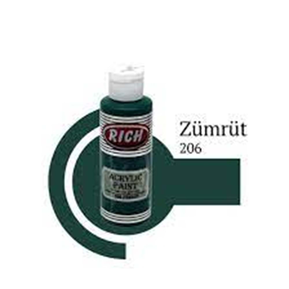 RİCH | AKRİLİK BOYA 120 cc 206 ZÜMRÜT