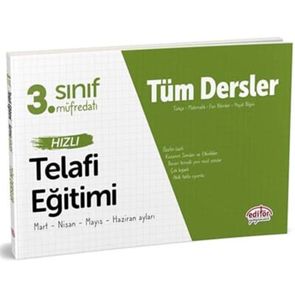 DATA | EDİTÖR 3.SINIF TÜM DERSLER TELAFİ EĞİTİMİ - 2022