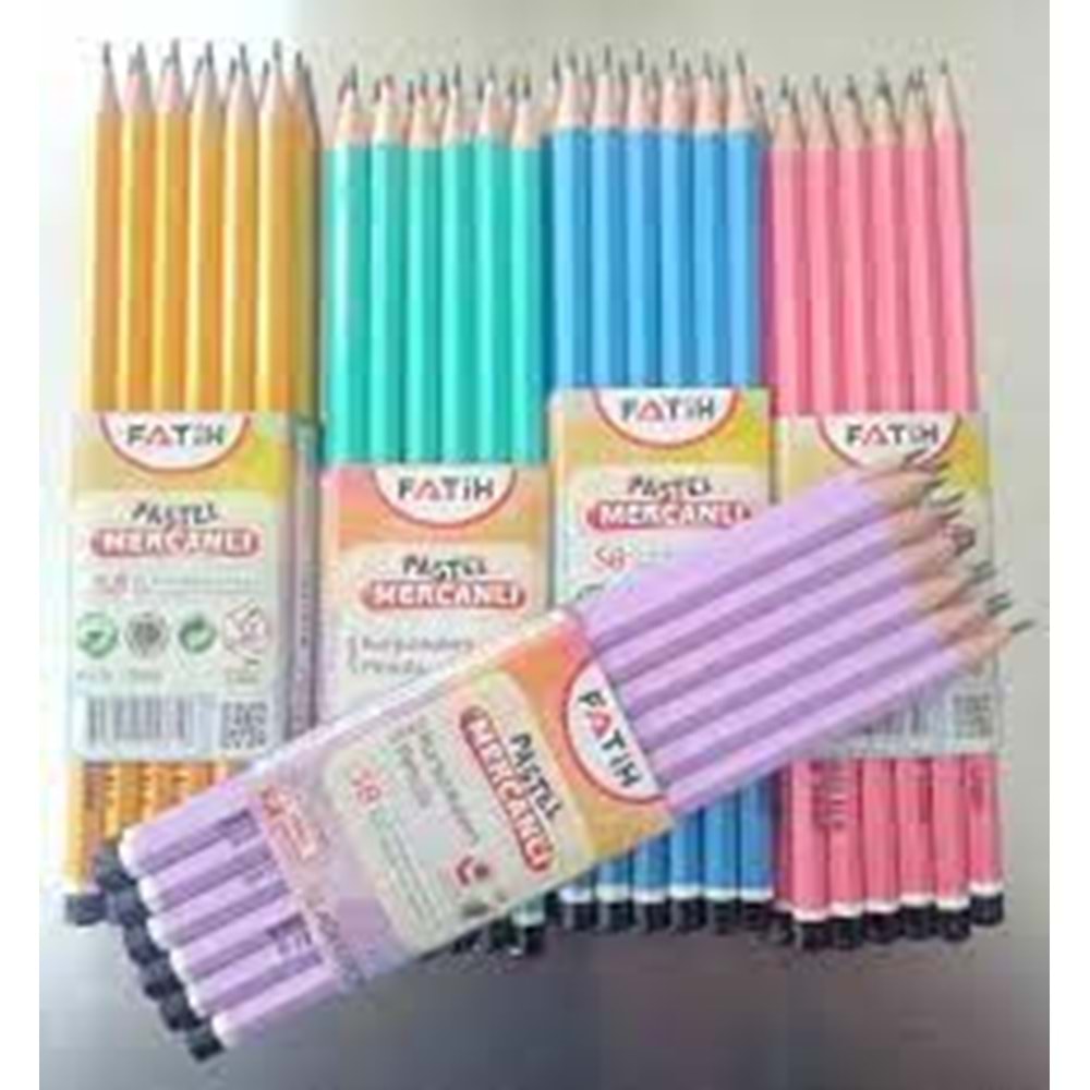 FATİH | 12 Lİ MERCANLI KURŞUN KALEM PASTEL RENK