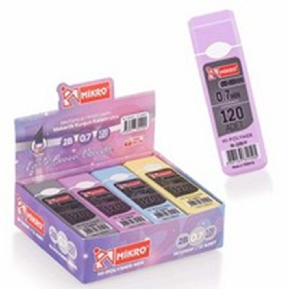 MİKRO | KURŞUN KALEM UCU 0.7 120 Lİ PASTEL RENK