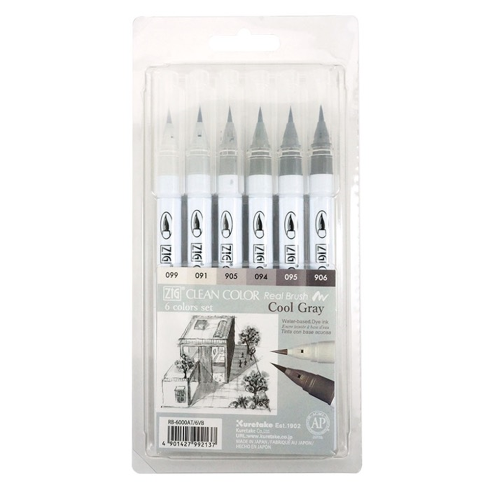 ZİGCLEAN | COLOR REAL BRUSH RB-600AT-6VB 6LI COOL GRAY