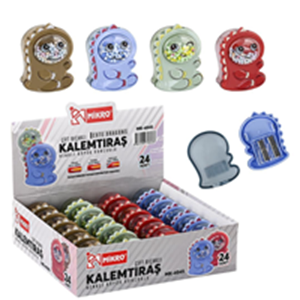 MİKRO | CUTE DRAGONS ÇİFT BIÇAKLI KALEMTIRAŞ MK-4045-24