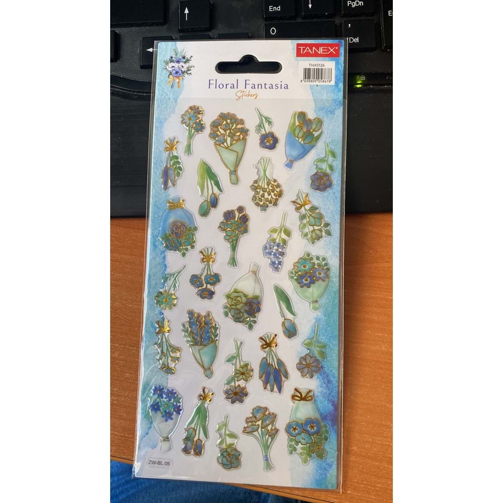 TANEX | TNX-5126 PUFF FLORAL FANTASİA STİCKER -7 SERİSİ