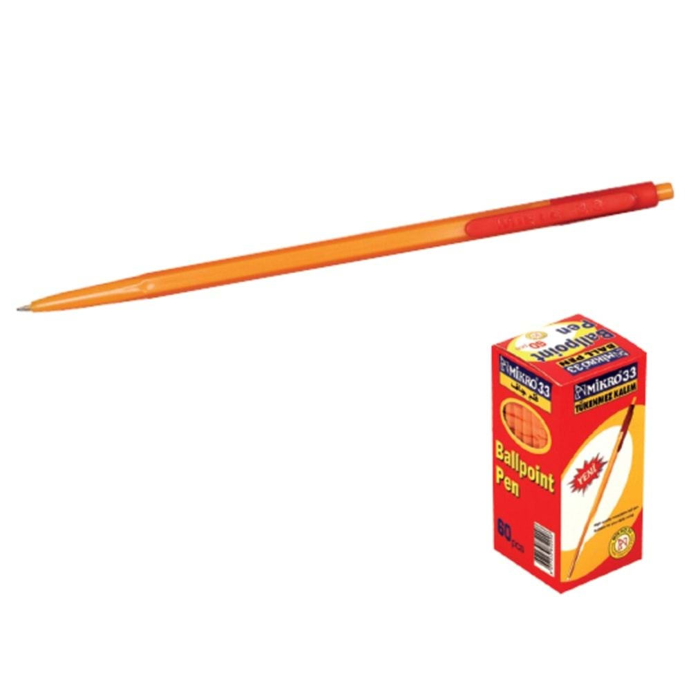 MİKRO | M-33R RENKLİ TÜKENMEZ KALEM T.M.
