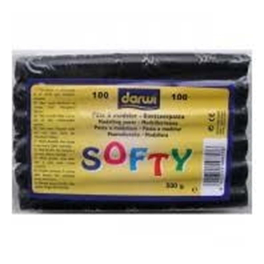 SOFTY | HİÇ KURUMAYAN OYUN HAMURU 500 GR SİYAH