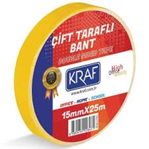 KRAF | ÇİFT TARAFLI BANT 15MMX25M 2515G