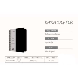 AKER | 120 YP A5 SİYAH DEFTER