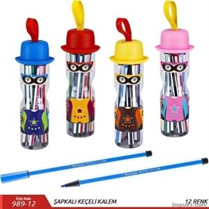 REDAPPLE | ŞAPKALI KEÇELİ KALEM 12 RENK 989-12