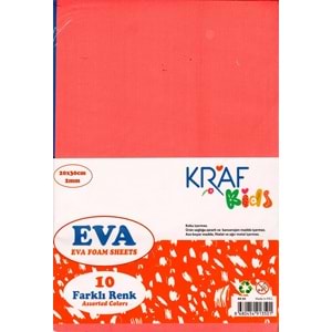 KRAF | KIDS EVA 20x30 2MM KARIŞIK RENK 10 LU KK05