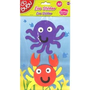 BUBU | 3D BÜYÜK EVA STİCKER HAYVANLAR STS012(ST0042)
