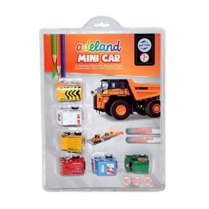 ADELAND | 6 LI KÜÇÜK İŞ MAKİNASI SETİ + BOYAMA KİTABI