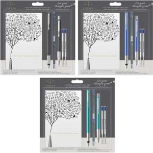PARKER | PK VECTOR DOLMA KALEM + TÜKENMEZ KALEM + YEDEK + NOT DEFTERİ SET