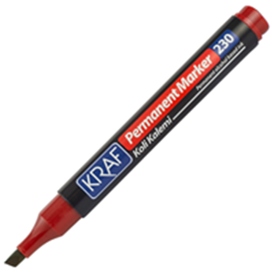 KRAF | PERMANENT MARKÖR KESİK UC 230 KIRMIZI