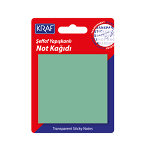 KRAF | ŞEFFAF YAPIŞKANLI NOT KAĞIDI 70X70 50YP. - YEŞİL