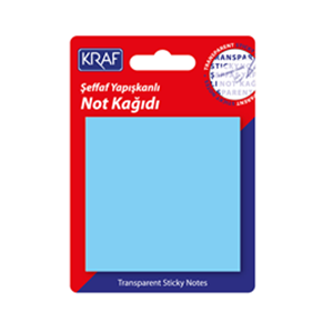KRAF | ŞEFFAF YAPIŞKANLI NOT KAĞIDI 70X70 50YP. - MAVİ