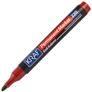 KRAF | PERMANENT YUVARLAK UÇ MARKER 220 - KIRMIZI