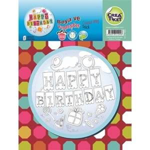 CREATİKET | HAPPY BIRTHDAY - 3 KATLI PASTA ETİKET 1094