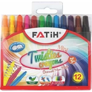 FATİH | MUM BOYA 12 RENK UZUN SILGI + K.TRAŞ HEDIYELI