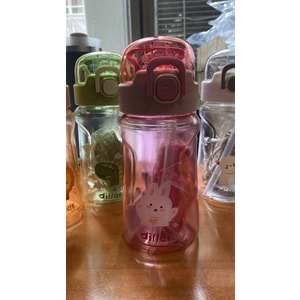 VAGONLIFE | DİLLER 550 ML. PİPETLİ TRİTAN SU MATARASI DB007 / PEMBE