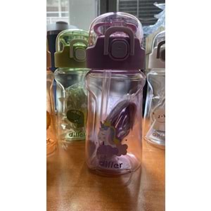 VAGONLIFE | DİLLER 550 ML. PİPETLİ TRİTAN SU MATARASI DB007 / MOR