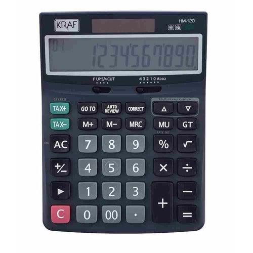 KRAF | HESAP MAKİNESİ MASAÜSTÜ 12 HANE TAX HM-120