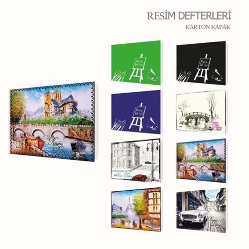 AKER | SPİRALLİ KARTON KAPAK RESİM DEFTERLERİ 35x50 30 YP.