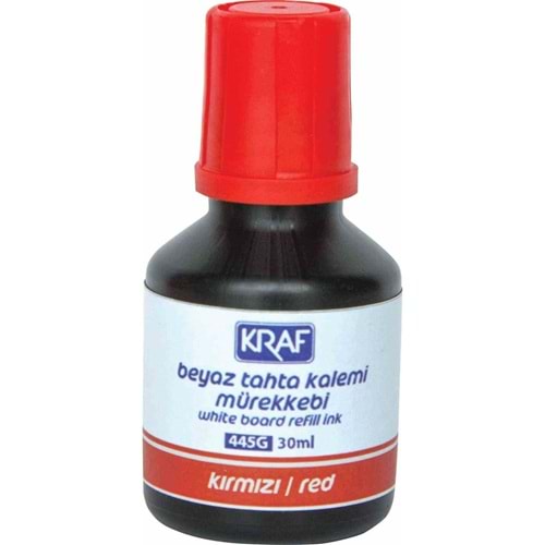 KRAF | BEYAZ TAHTA KALEM MÜREKKEBİ 30ml KIRMIZI 445G
