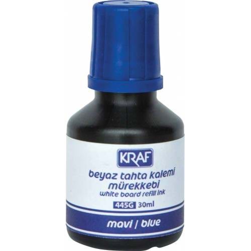 KRAF | BEYAZ TAHTA KALEM MÜREKKEBİ 30ml MAVİ 445G
