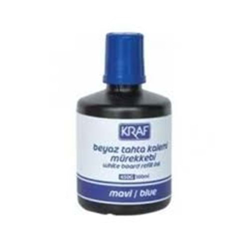 KRAF | BEYAZ TAHTA KALEM MÜREKKEBİ 100ml MAVİ 450G