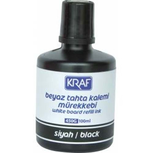 KRAF | BEYAZ TAHTA KALEM MÜREKKEBİ 100ml SİYAH 450G