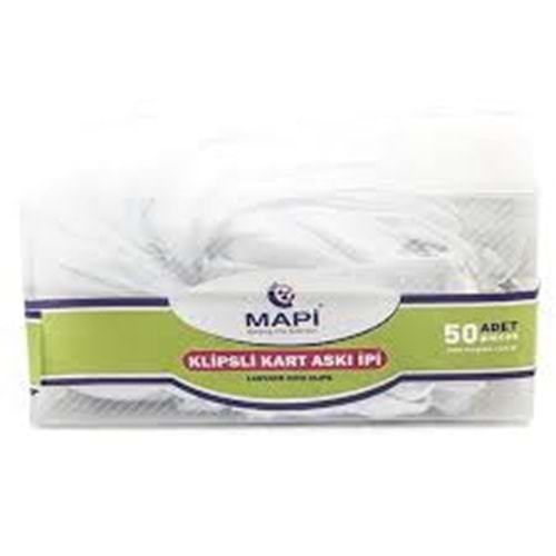 MAPİ | KART ASKI İPİ ECO METAL KLİPSLİ BEYAZ
