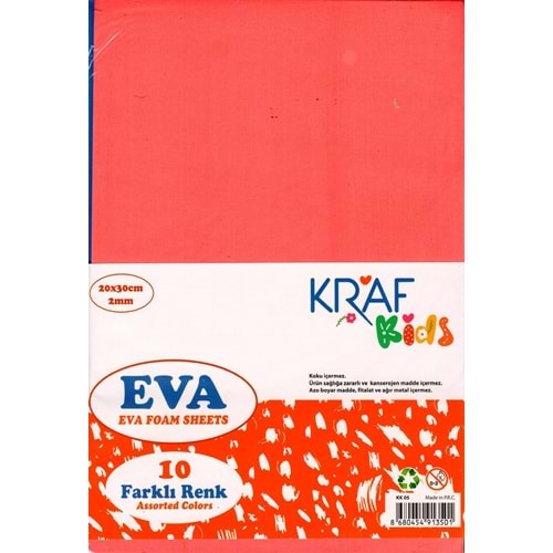 KRAF | KIDS EVA 20x30 2MM KARIŞIK RENK 10 LU KK05