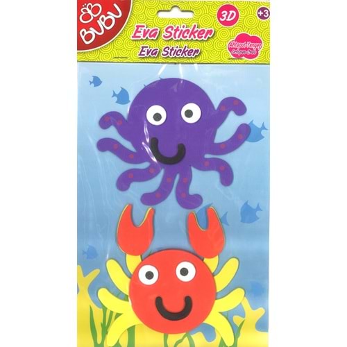 BUBU | 3D BÜYÜK EVA STİCKER HAYVANLAR STS012(ST0042)