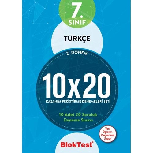 TUDEM | 7. SINIF BLOKTEST TÜRKÇE 10x20 KAZANIM DENEMELERİ 2. DÖNEM - 2021