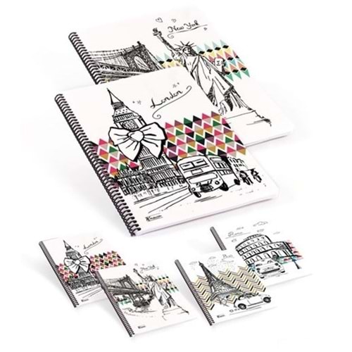 KESKİNCOLOR | WORD CİTİES A4 80 YP ÇİZGİLİ SPR DEFTER