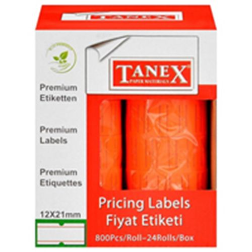 TANEX | FİYAT ETİKET FOSFORLU KIRMIZI