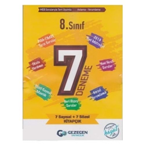 GEZEGEN | 8.SINIF DENEME SINAVI 7' Lİ FASİKÜL DENEME - 2022